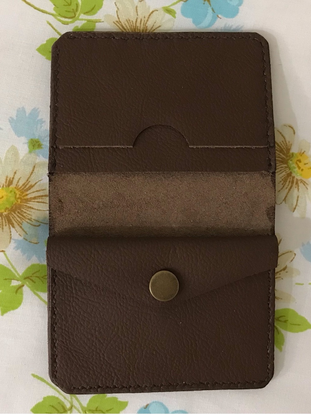 Brown Leather Card Holder Wallet - Brown